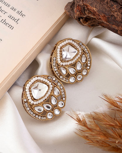 White Prayan Premium Stud Earring