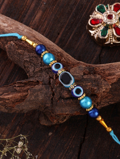 Yamya Evil Eye Rakhi with Tilak Set and Card