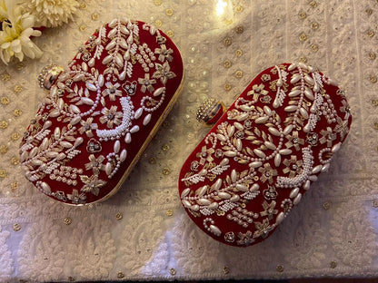 Dark Red Kanika Bridal Ethnic Clutch