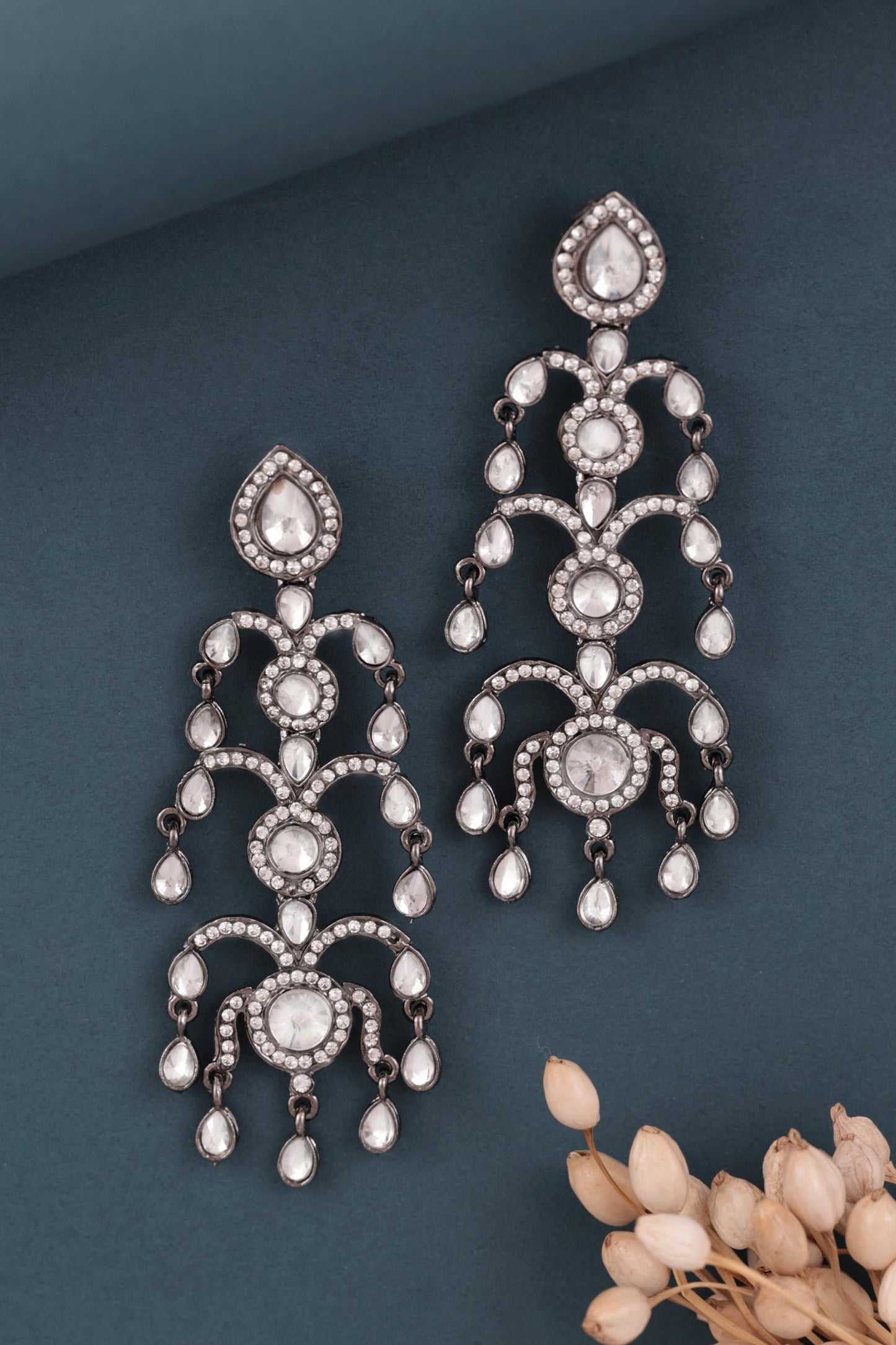 Black Janhavi Kapoor Inspired Chandbali Earrings