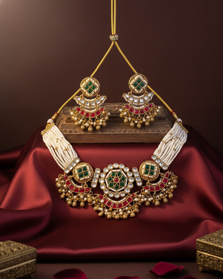 Soundarya Rajwada Necklace Set with Earring