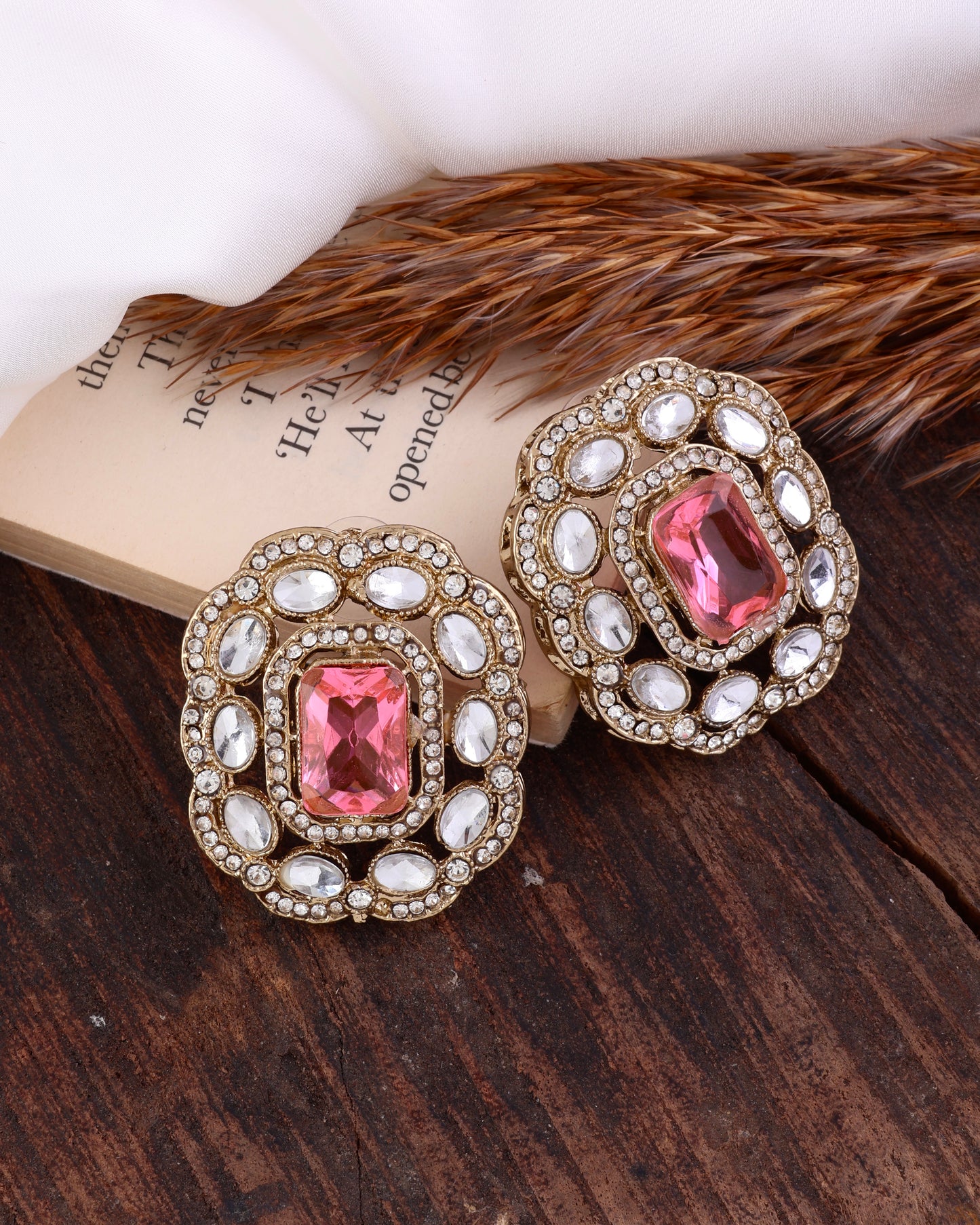 Crystal Blush Gunveen Premium Stud Earrings