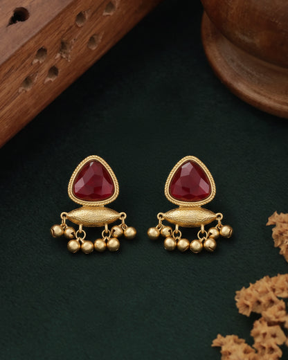 Ruby Maliona Brass Lookalike Stud Earring