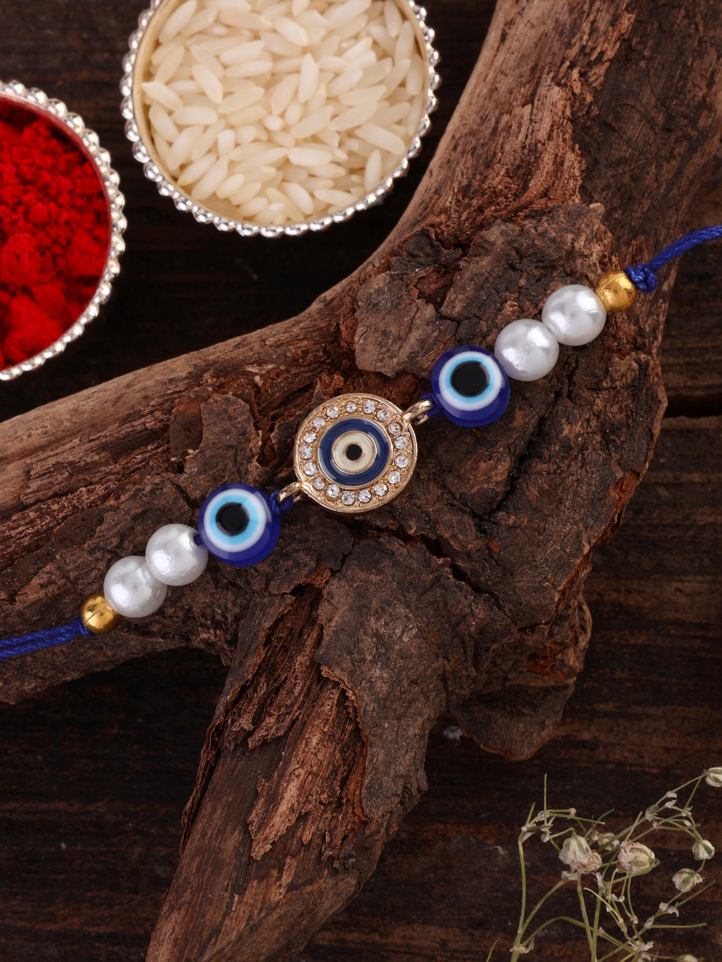 Aayana Evil Eye Rakhi with Tilak Set and Card