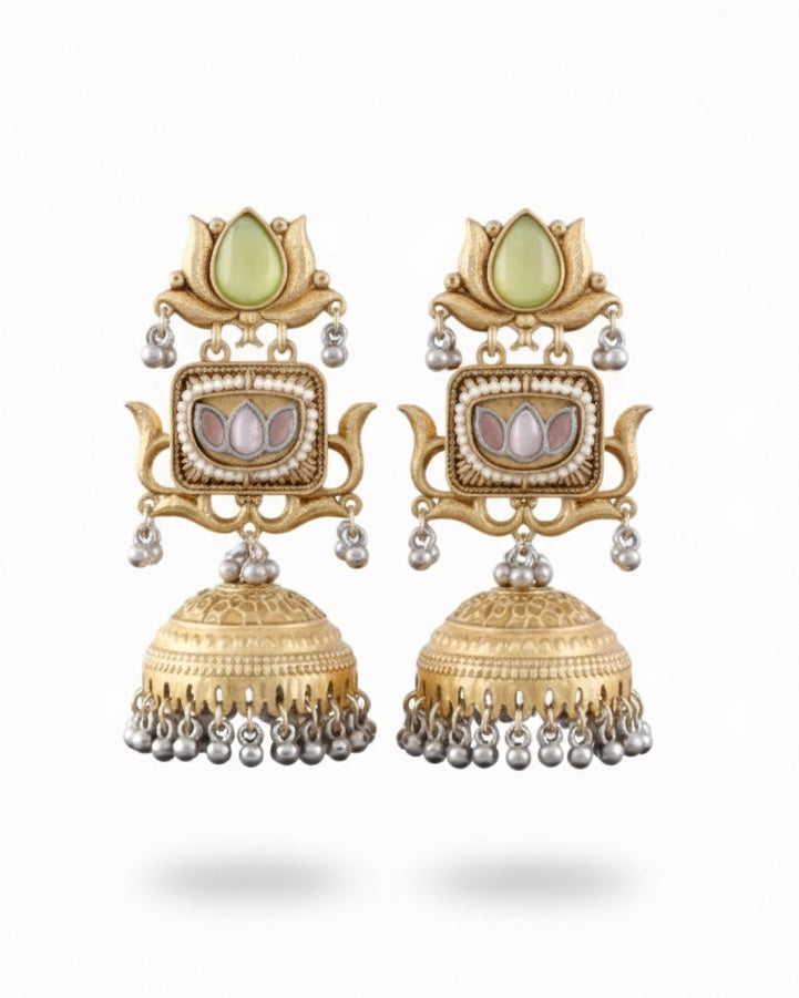 Mint Lavanya Designer Jhumki Earring Brass Lookalike