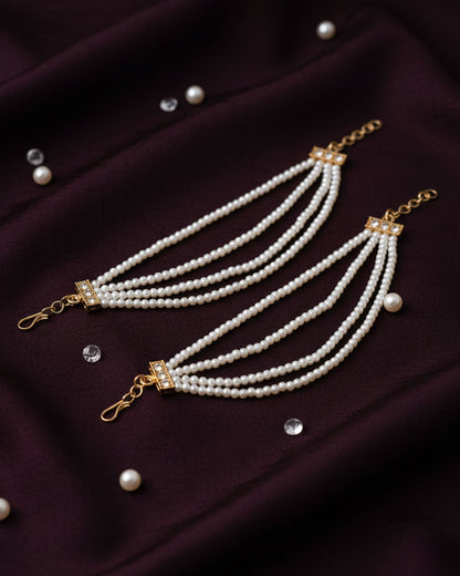 Mitali Bahubali Pearl Kaan Chain Pair