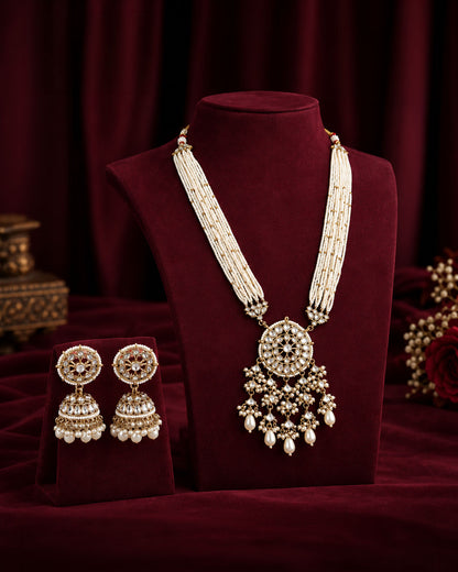 Saanika Premium Long Necklace with Jhumka Earring
