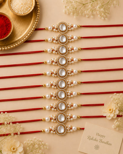 Pack of 10 Lakshita Rakhi for Brother | Tilak Set Included