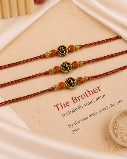 Pack of 3 Vrishti Rakhi for Brother | Tilak Set Included