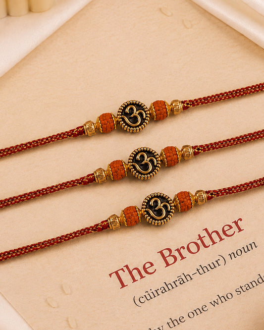 Pack of 3 Vrishti Rakhi for Brother | Tilak Set Included
