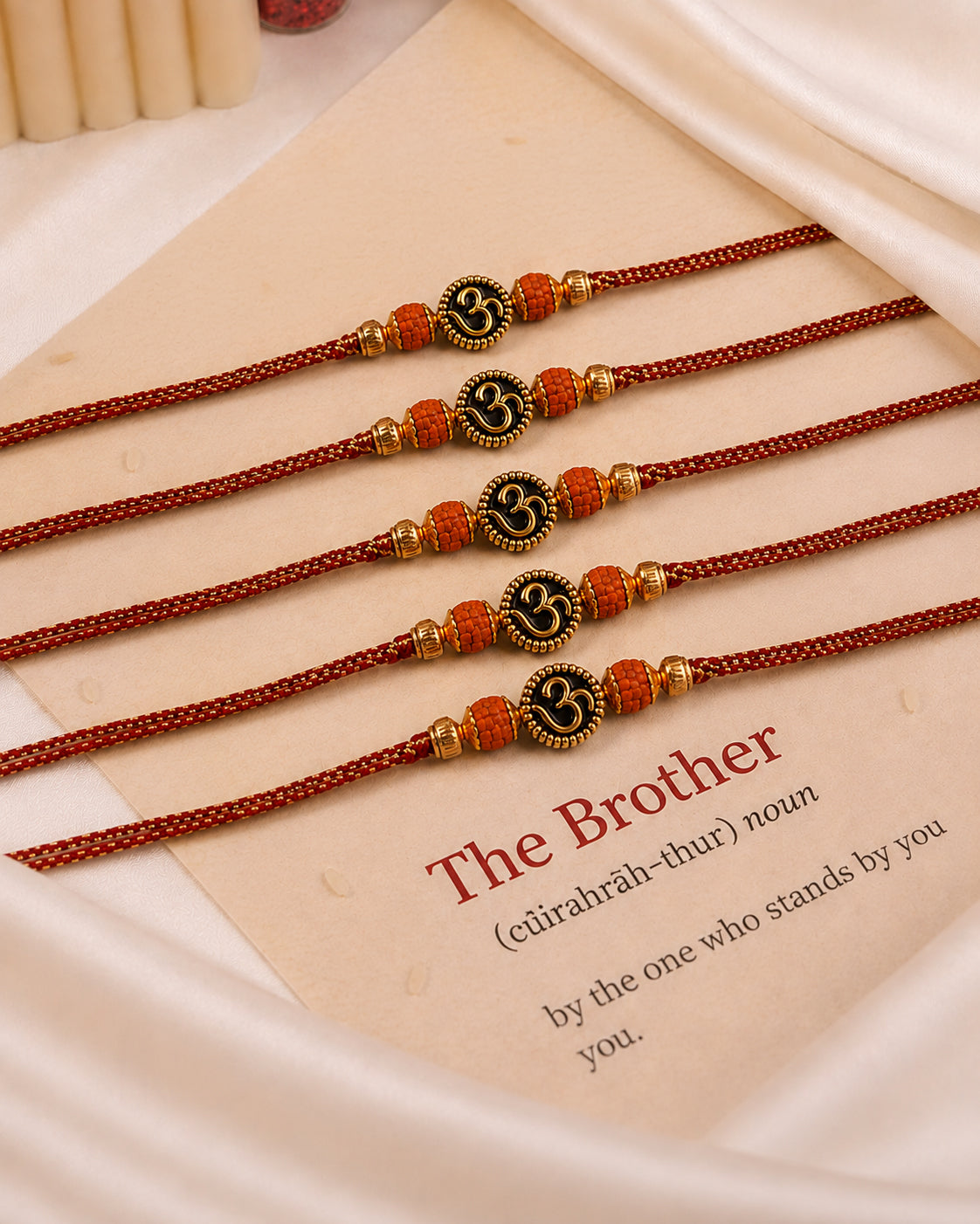 Pack of 5 Vrishti Rakhi for Brother | Tilak Set Included