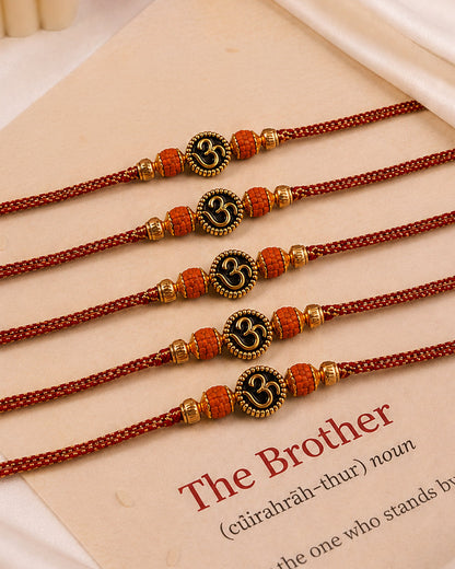 Pack of 5 Vrishti Rakhi for Brother | Tilak Set Included