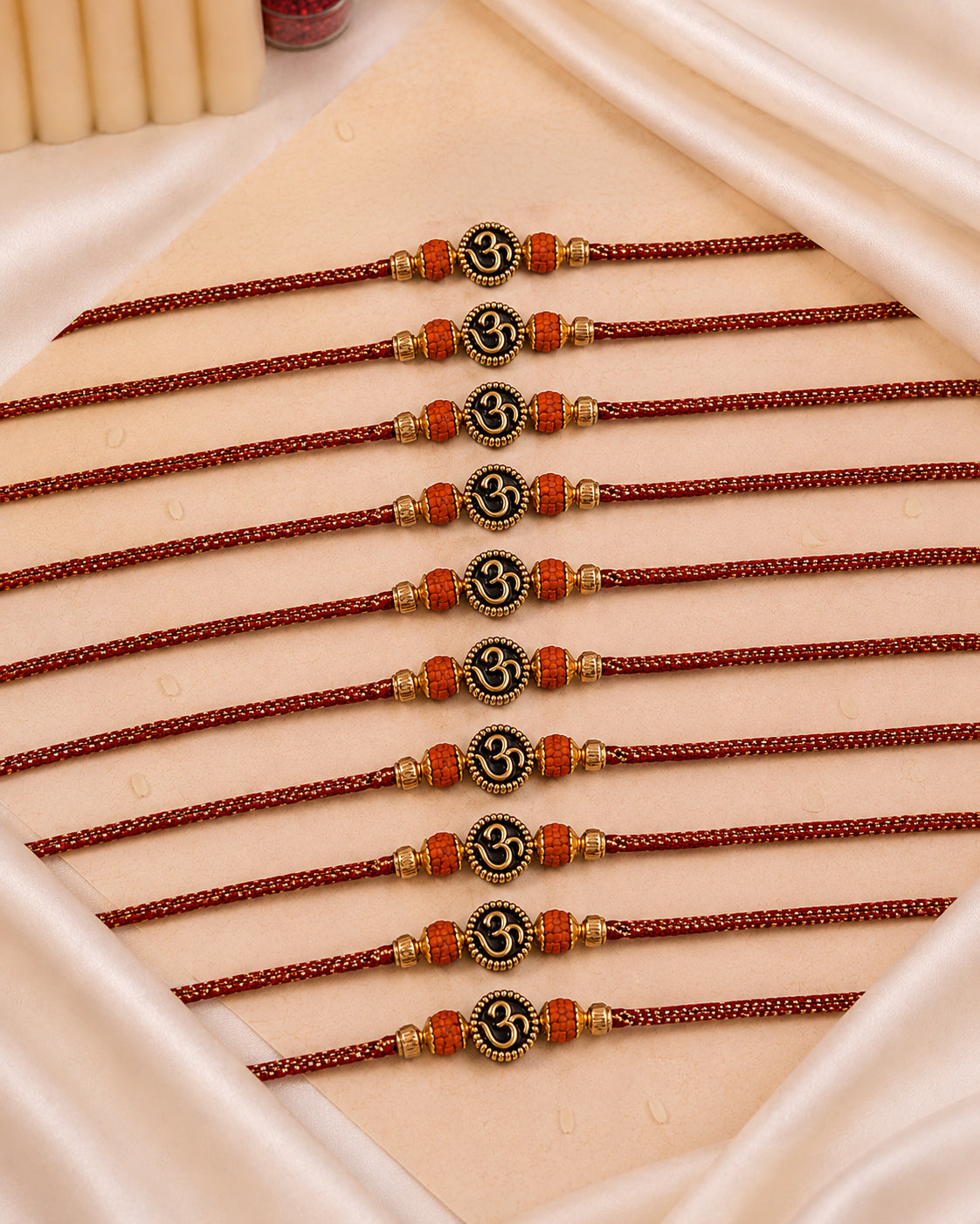Pack of 10 Vrishti Rakhi for Brother | Tilak Set Included