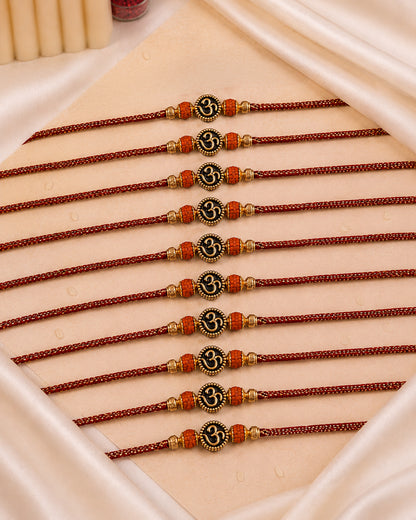 Pack of 10 Vrishti Rakhi for Brother | Tilak Set Included