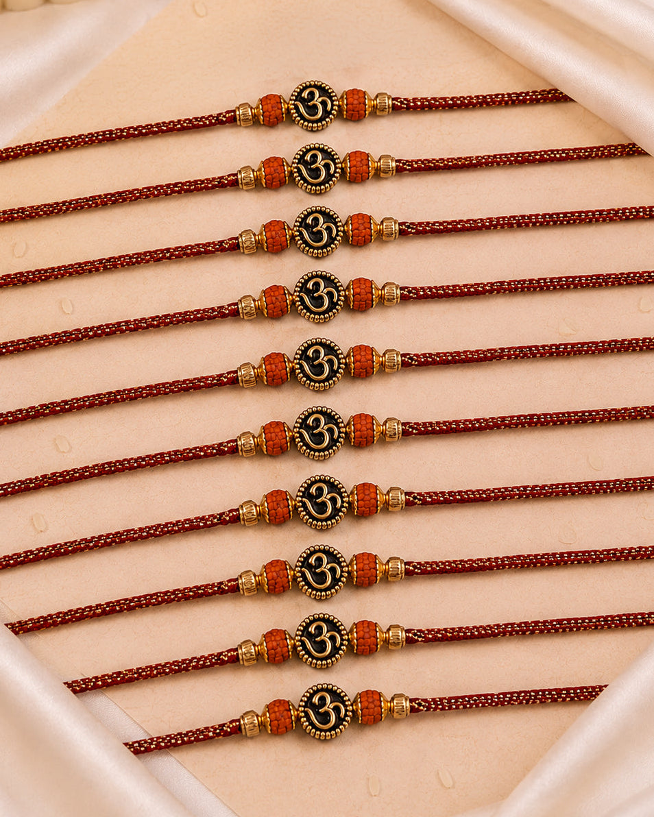 Pack of 10 Vrishti Rakhi for Brother | Tilak Set Included