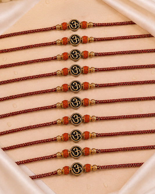 Pack of 10 Vrishti Rakhi for Brother | Tilak Set Included