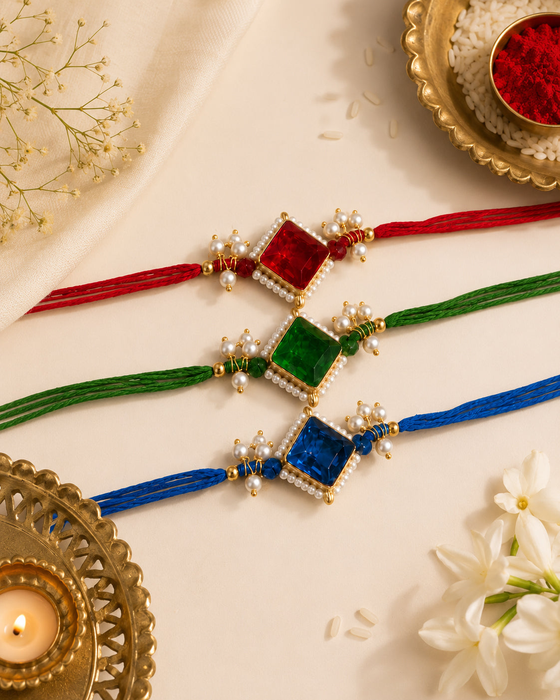 Pack of 3 Yugansh Rakhi for Brother | Tilak Set Included