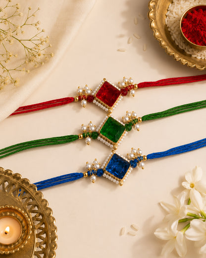 Pack of 3 Yugansh Rakhi for Brother | Tilak Set Included