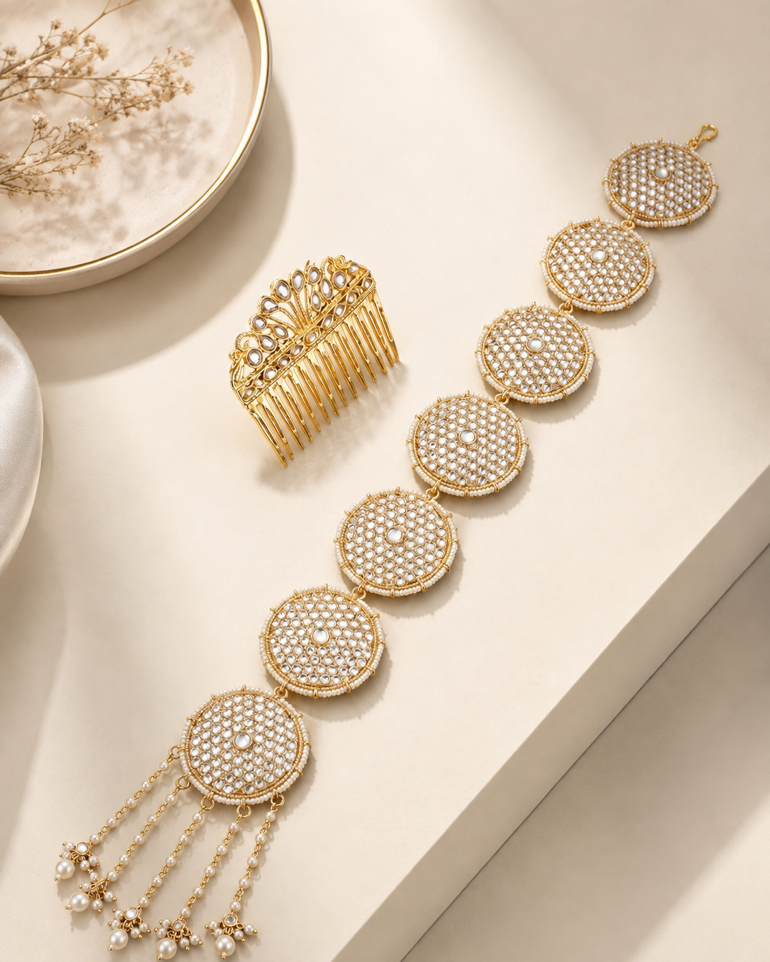 Pearl Abhira Head Chain Bridal Jewellery