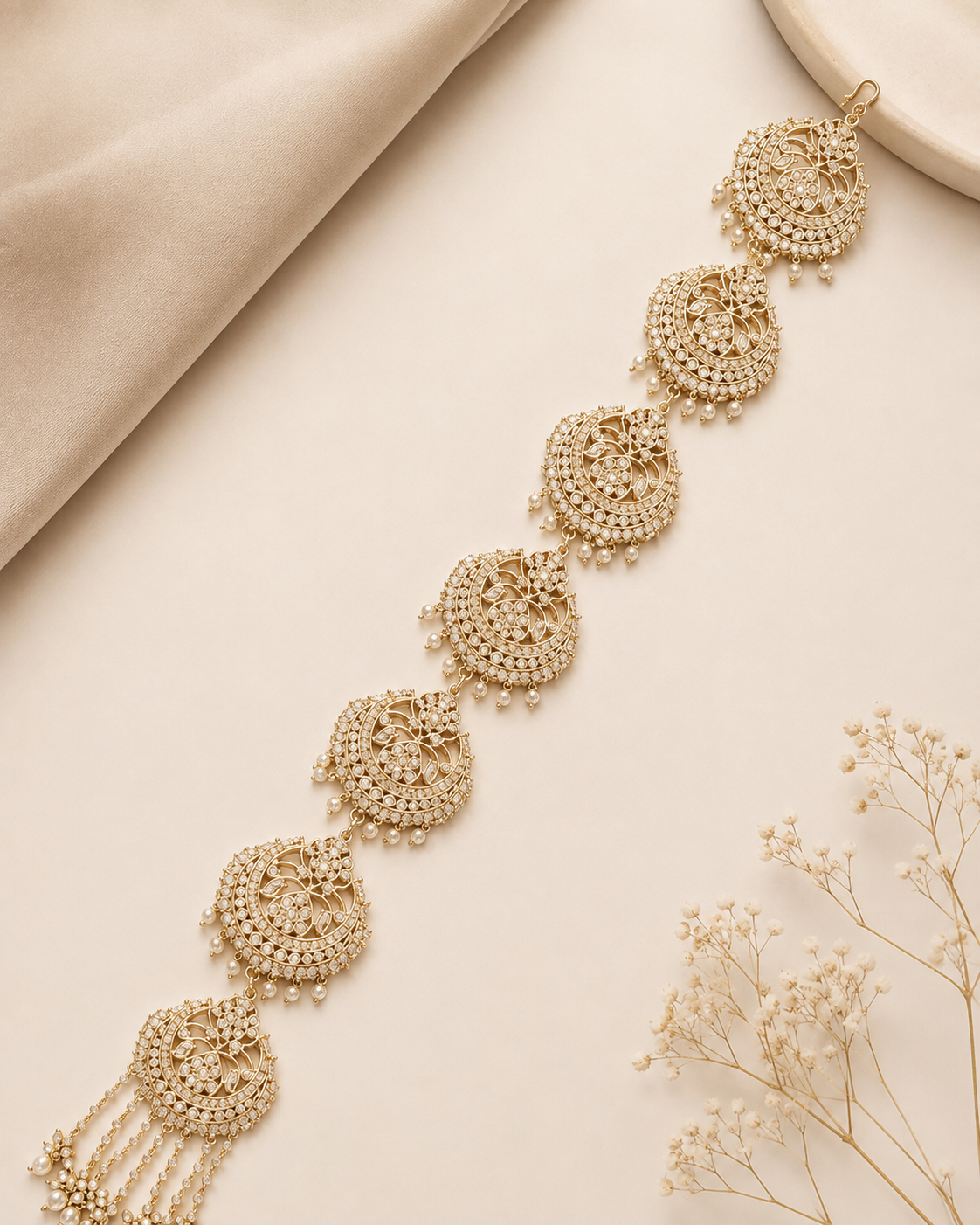 Pearl Avanti Head Chain Bridal Jewellery