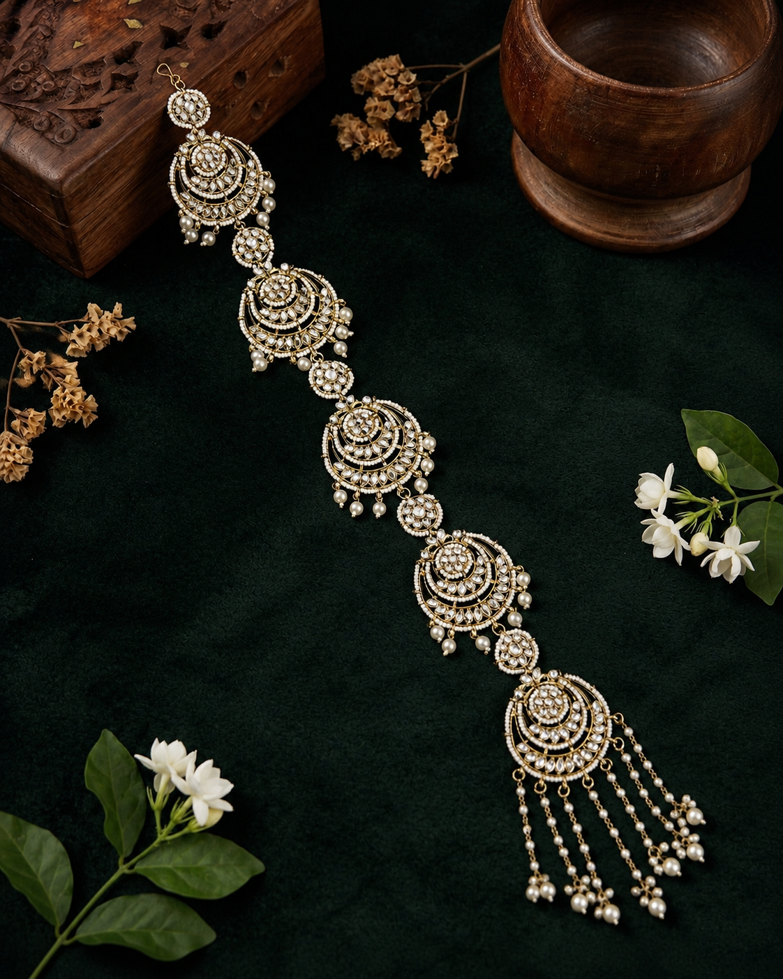 Pearl Tilottama Head Chain Bridal Jewellery