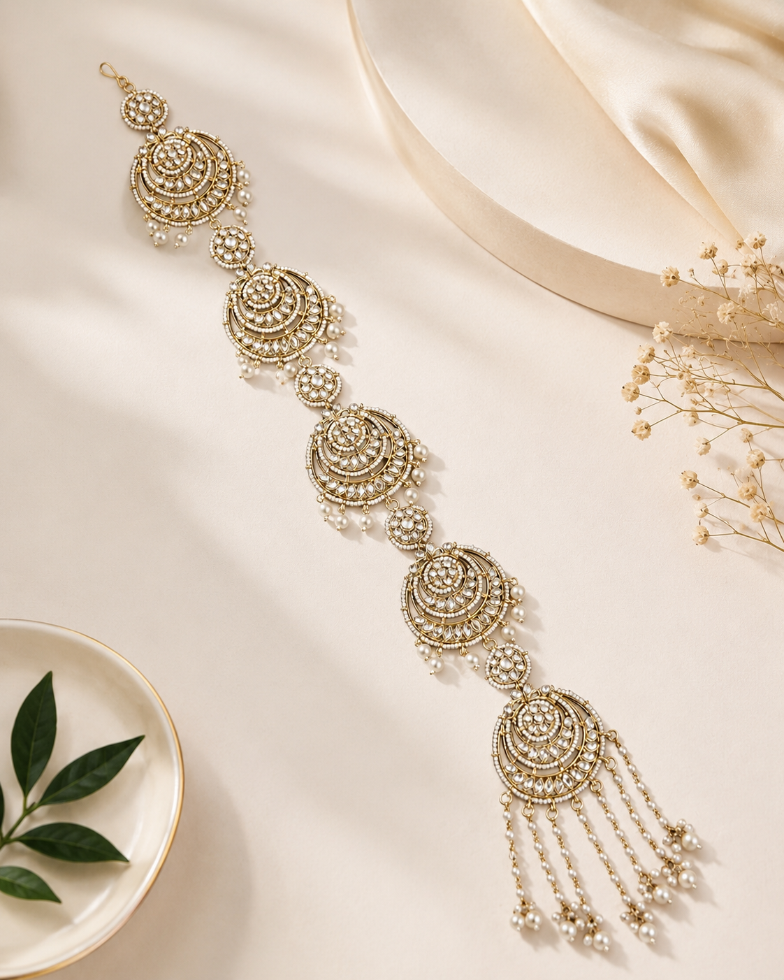 Pearl Tilottama Head Chain Bridal Jewellery