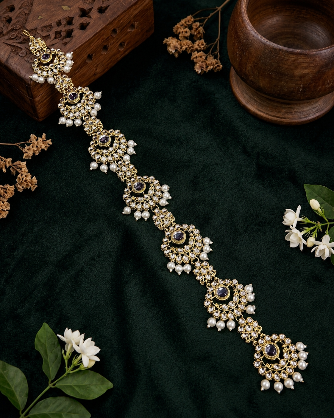Pearl Hiranya Head Chain Bridal Jewellery