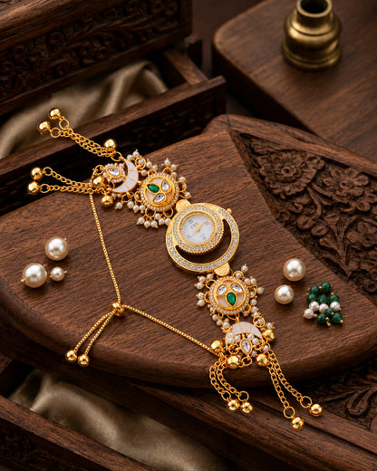 Anviti Heritage Women Dial Embellished Ethnic Analogue Bracelet Watch