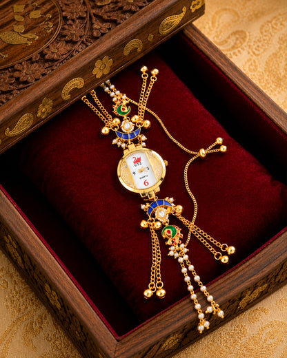 Dhriti Heritage Women Dial Embellished Ethnic Analogue Bracelet Watch