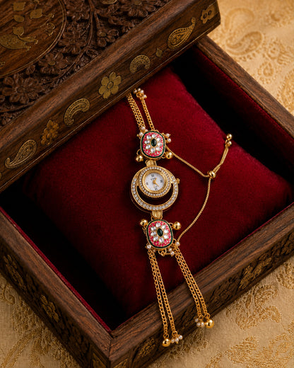 Ivara Heritage Women Dial Embellished Ethnic Analogue Bracelet Watch