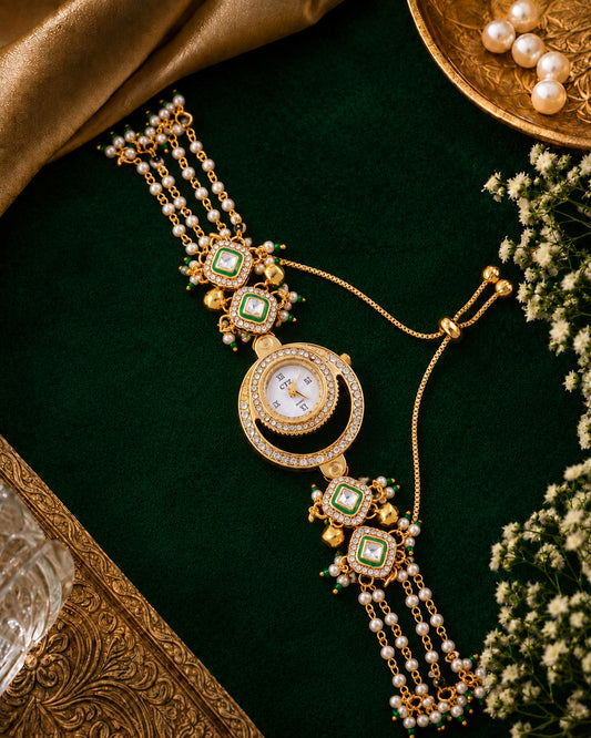 Ruchira Heritage Women Dial Embellished Ethnic Analogue Bracelet Watch