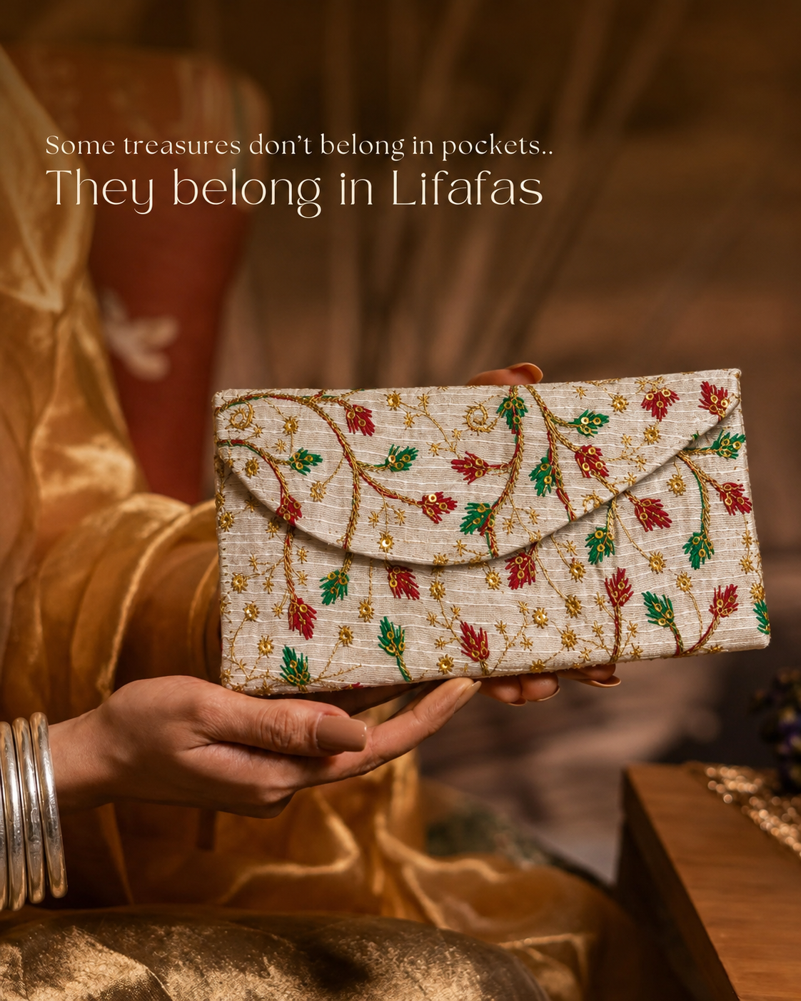 Ethnic Embroidered Cash Envelope For Shagun