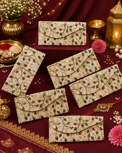 Ethnic Embroidered Cash Envelope For Shagun
