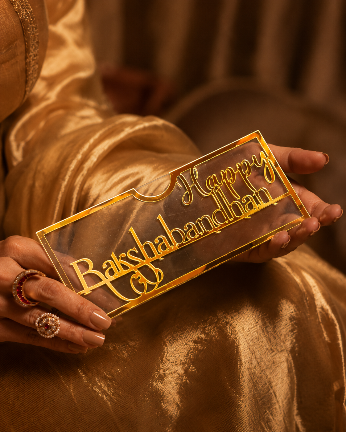 Acrylic Happy Raksha Bandhan Envelope For Shagun