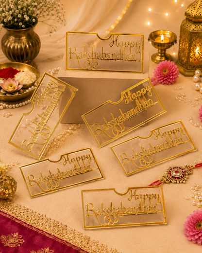 Acrylic Happy Raksha Bandhan Envelope For Shagun