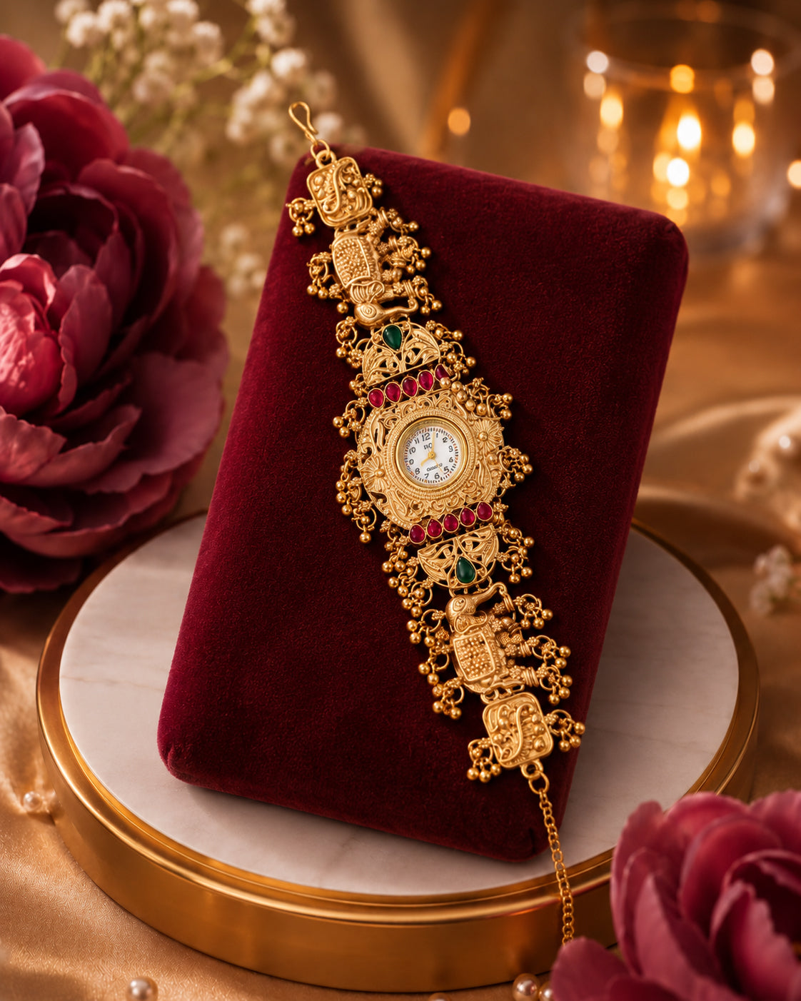 Tathya Heritage Women Dial Embellished Ethnic Analogue Watch