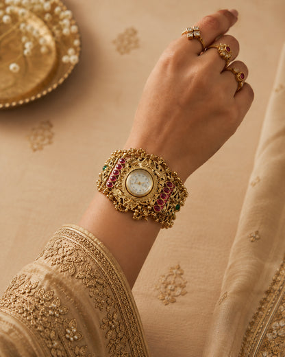 Tathya Heritage Women Dial Embellished Ethnic Analogue Watch