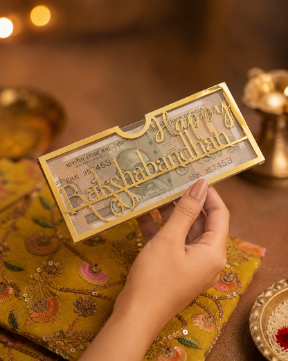 Acrylic Happy Raksha Bandhan Envelope For Shagun