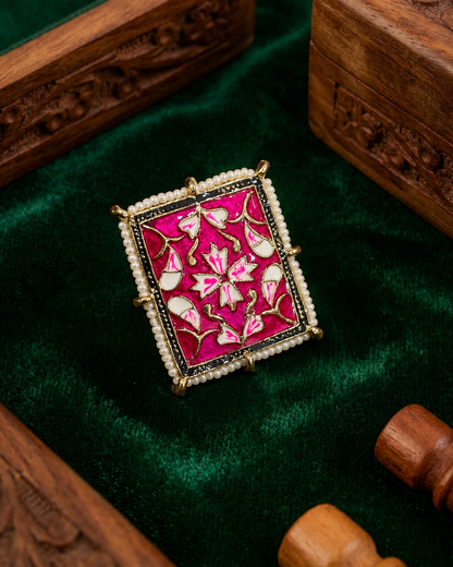 Pink Sabiya Meenakari Ethnic Ring