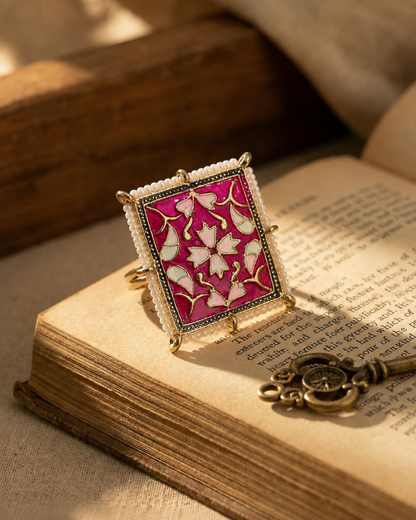 Pink Sabiya Meenakari Ethnic Ring