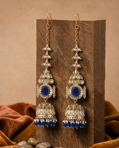 Blue Mrigakshi Jhumka Earring With Sahara