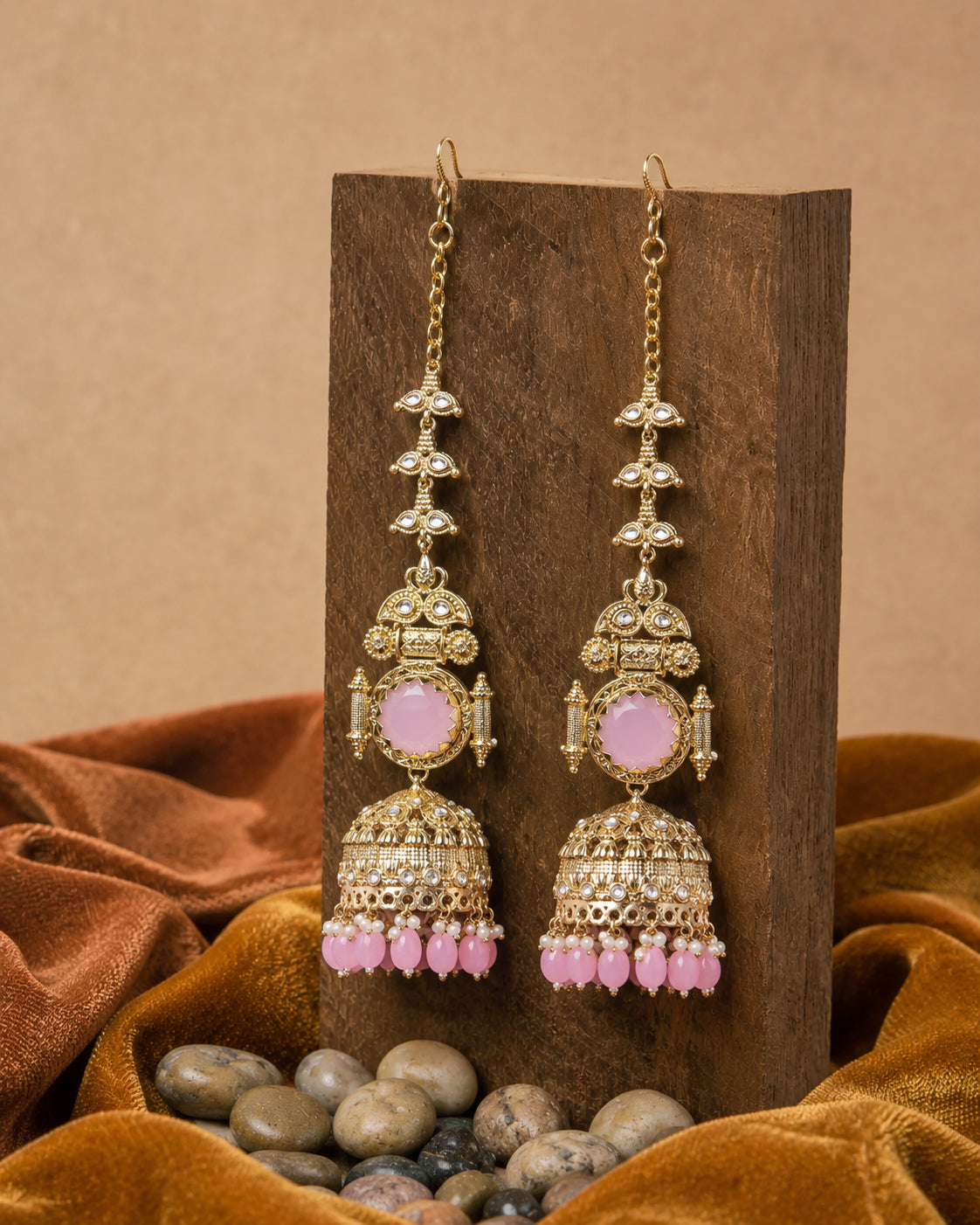 Blush Mrigakshi Jhumka Earring With Sahara