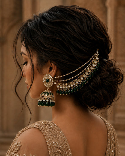 Green Avreet Mirror Bahubali Jhumka