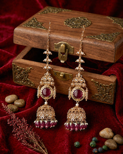 Onion Mrigakshi Jhumka Earring With Sahara