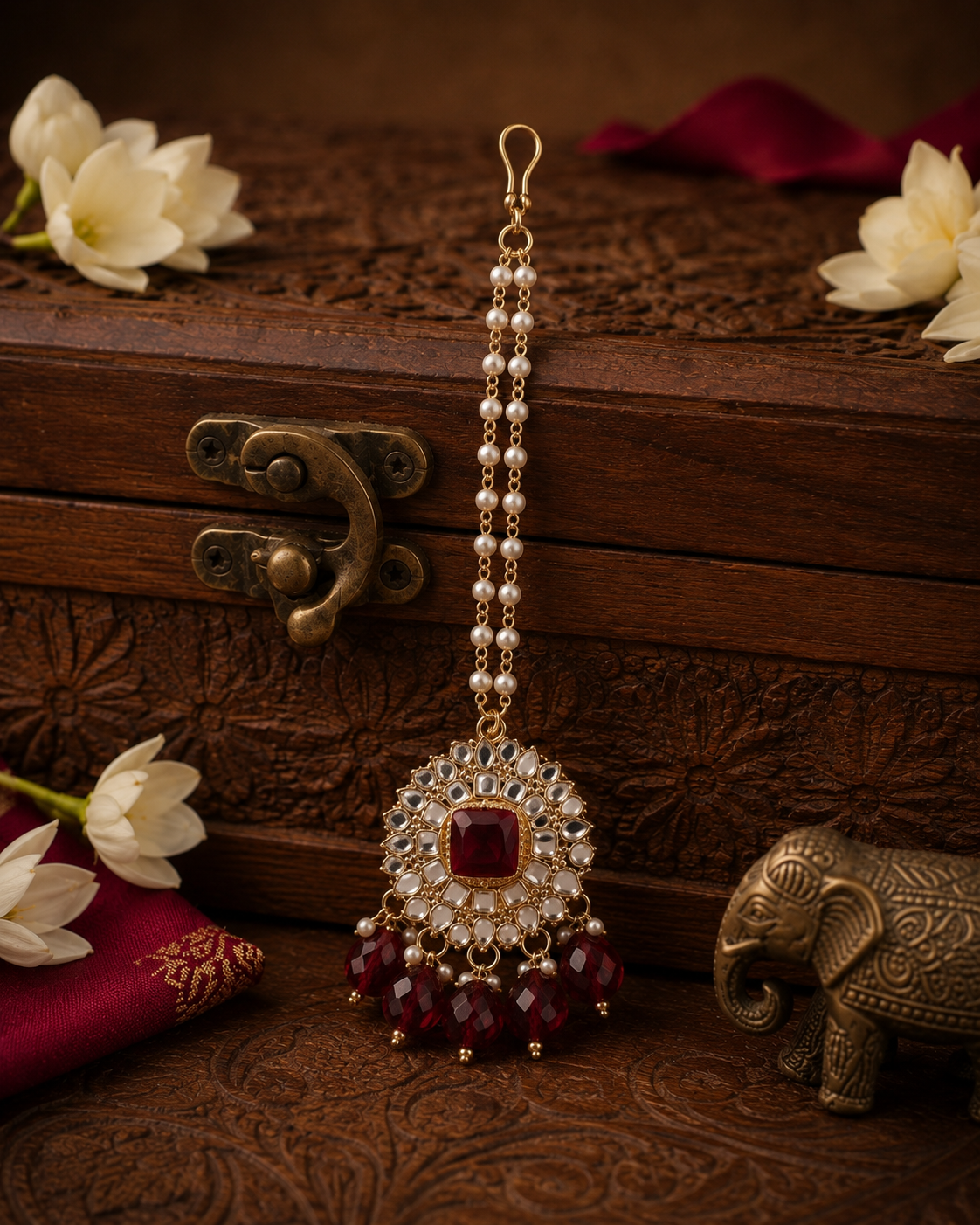 Red Avreet Mirror Mangteeka