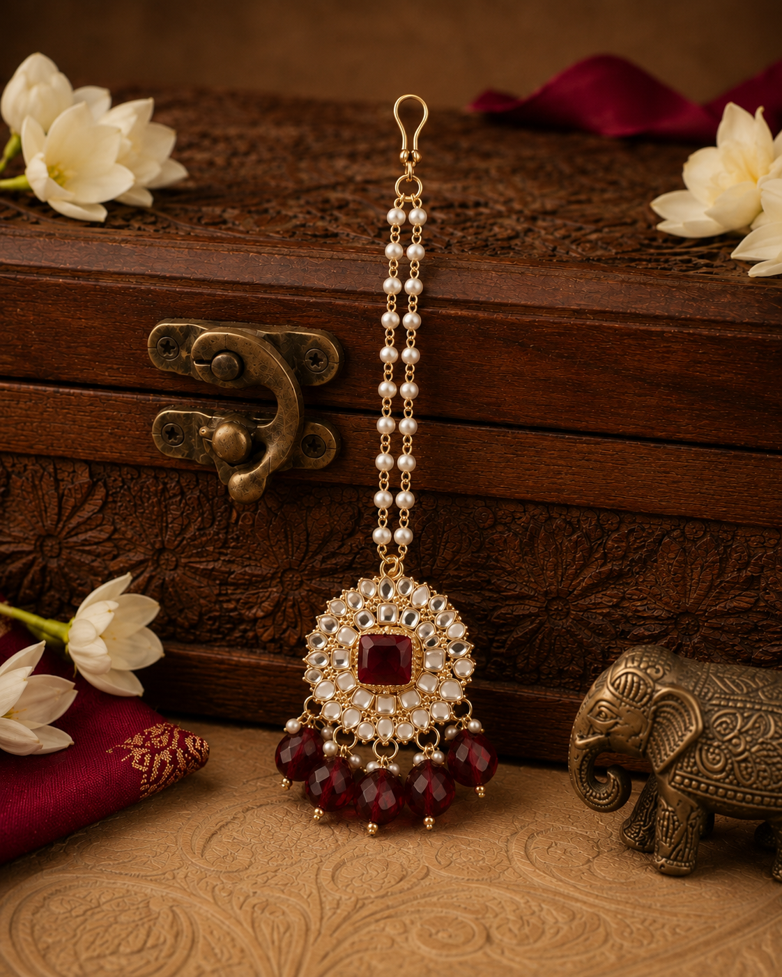 Red Avreet Mirror Mangteeka