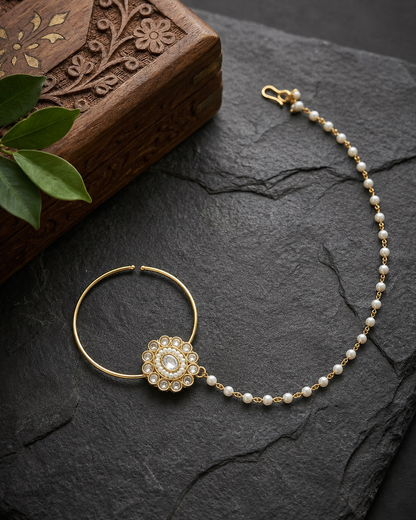 Avyukta Bridal Nath with Pearl Chain