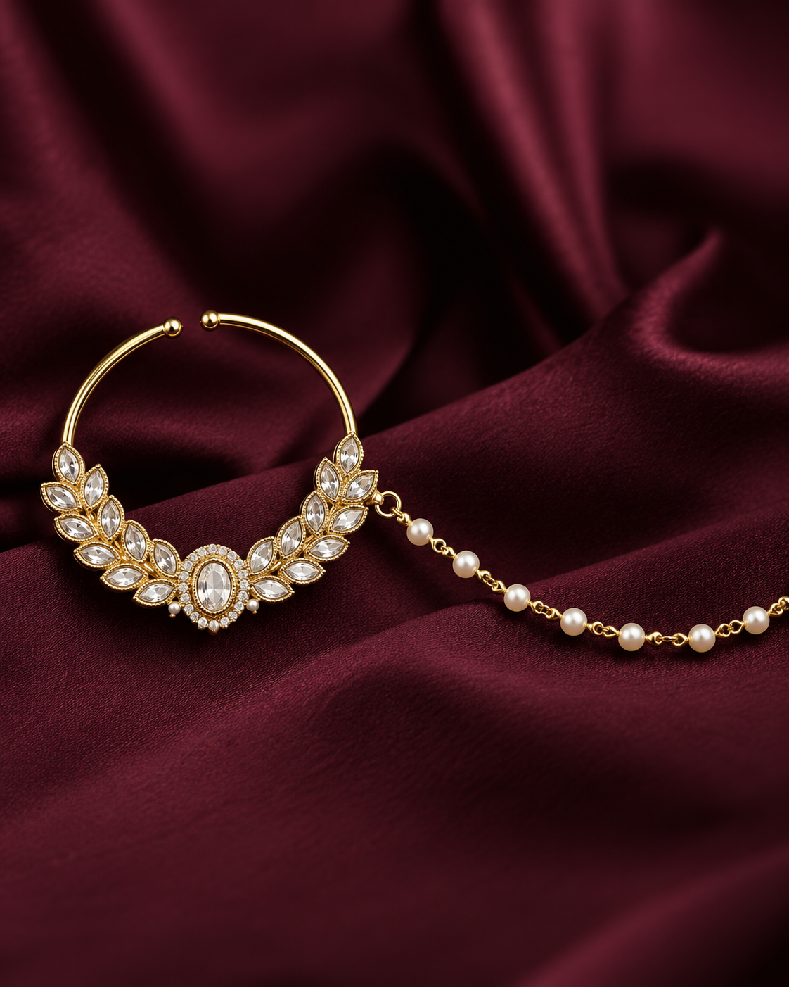 Ishira Bridal Nath with Pearl Chain