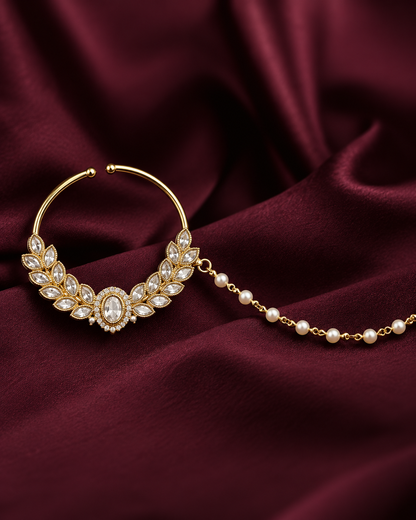 Ishira Bridal Nath with Pearl Chain