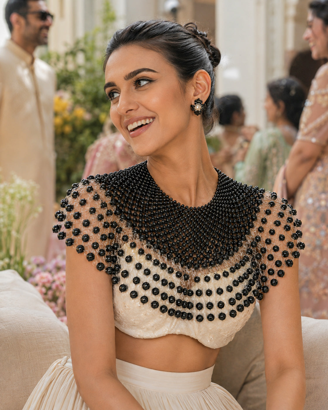 Black Giselle Pearl Cape